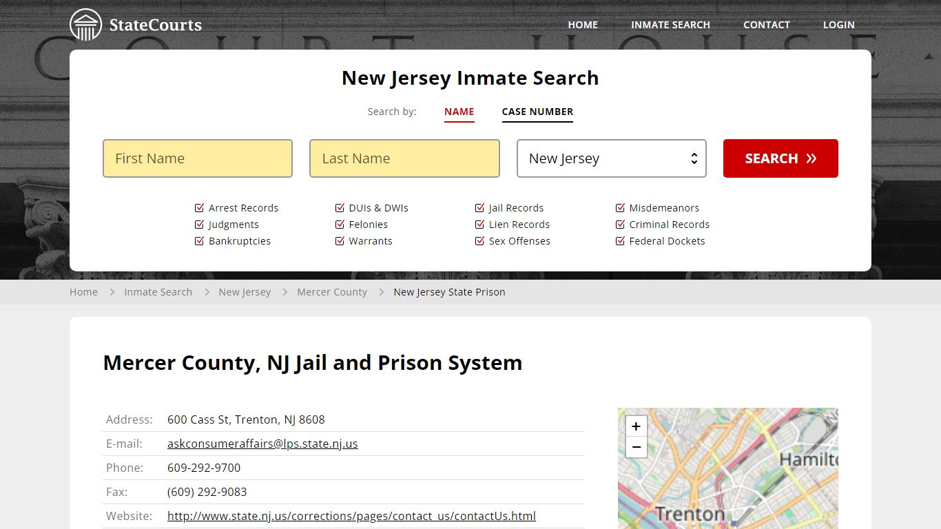 New Jersey State Prison Inmate Records Search, New Jersey - State Courts